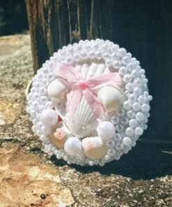 Gương mini sò nơ hồng