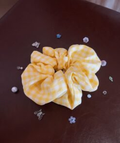 Dây cột tóc caro vàng chanh