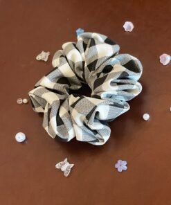 Dây cột tóc caro đen