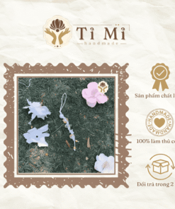 Dây điện thoại trắng hạt biển vàng