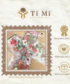 Hình dán hoa hồng set 10 cái